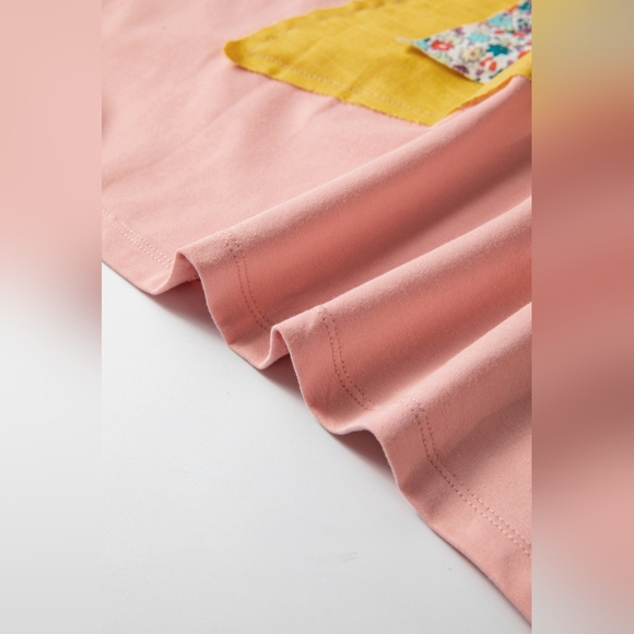 Rose Tan Floral Starbust Exposed Seam Mineral Wash Top - Picture 13 of 13